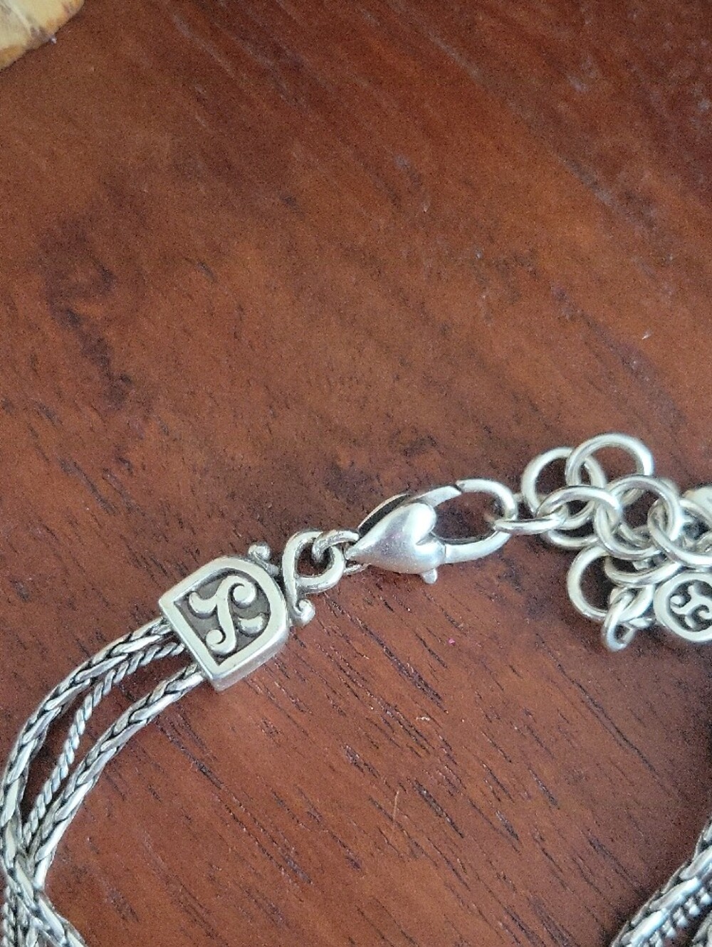 Brighton Ellington Silver Heart Triple-Strand Necklace with Scroll Motif - Picture 3 of 9